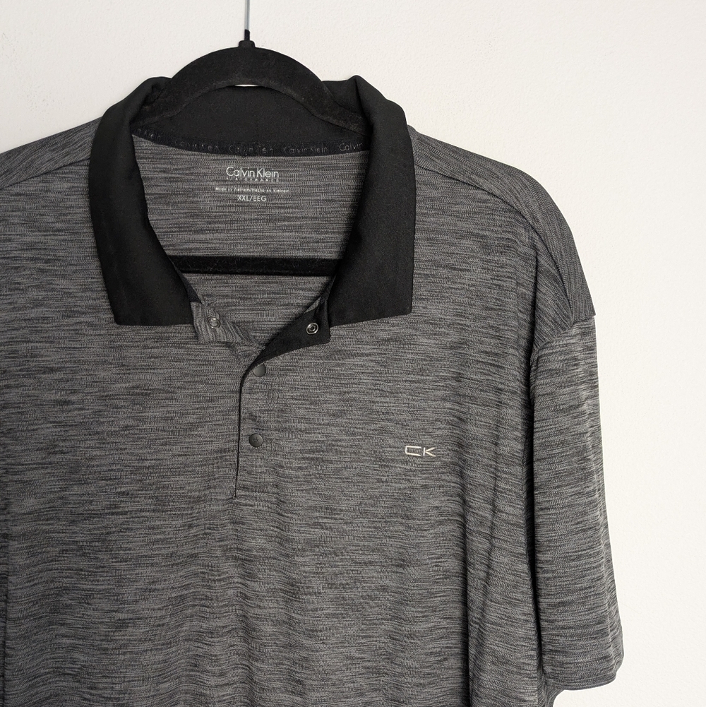 Calvin Klein The Performance Polo Short Sleeve Golf Shirt Gray Size XXL Active - Picture 2 of 12